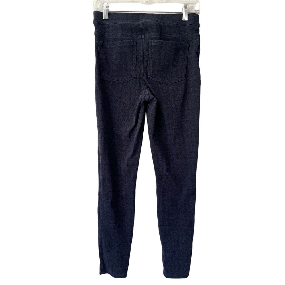 Spanx Blue Check Plaid Pull On Slimming Jeggings Women’s Size Small Pants - Picture 2 of 6